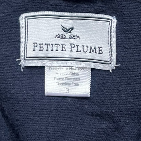 Petite Plume Navy Long Sleeve Cotton Blend Pajama Set Size 3T Kids Navy White - Picture 5 of 5